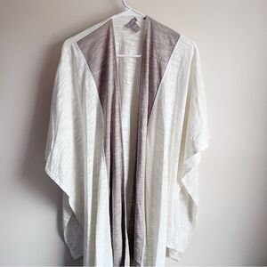 Chicos Brown Tan Sleeveless Shawl Wrap Cardigan Sweater Small Medium